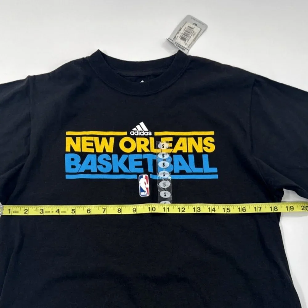 New Orleans Pelicans Adidas T-Shirt Mens Small Black NBA Basketball S/S Tee NEW